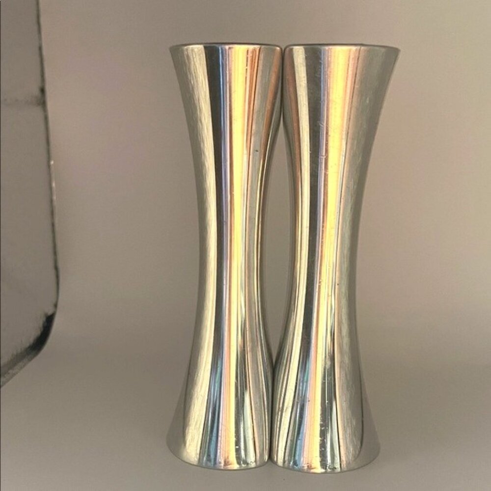 Vintage  Nambé Kissing Salt & Pepper Shakers